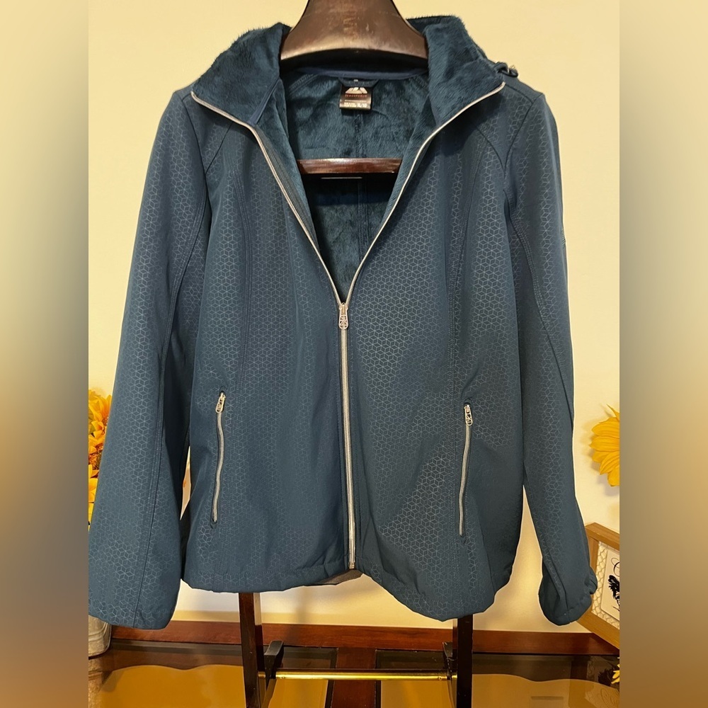 ZeroXposur Teal Softshell Jacket XL Fleece Lined Hooded Zip Coat - Picture 2 of 5